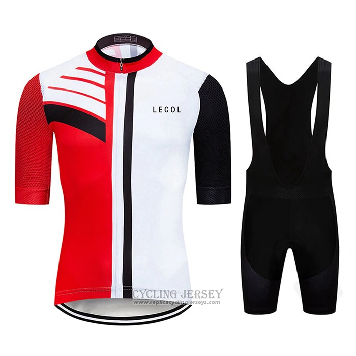 2020 Cycling Jersey Le Col Black White Red Short Sleeve And Bib Short